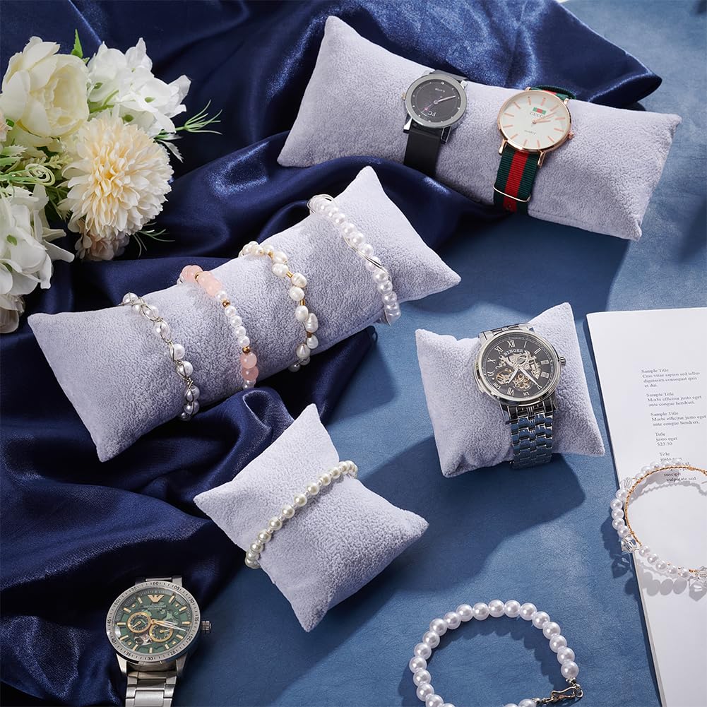 Cuscini Velluto Grigio Per Orologi E Bracciali - Set 4 Pezzi In 2 Misure NBEADS - Foto 7