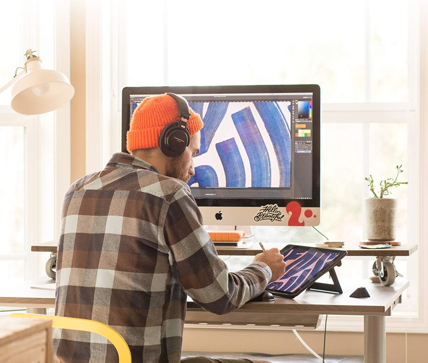 Elevation Lab DraftTable V2 for iPad Pro (Stand only) : Rock-Solid & Adjustable | Tablet Stand Holder Dock for Drawing | iPad, Pro, Air, Mini, Nexus, Kindle, & use as Laptop Stand