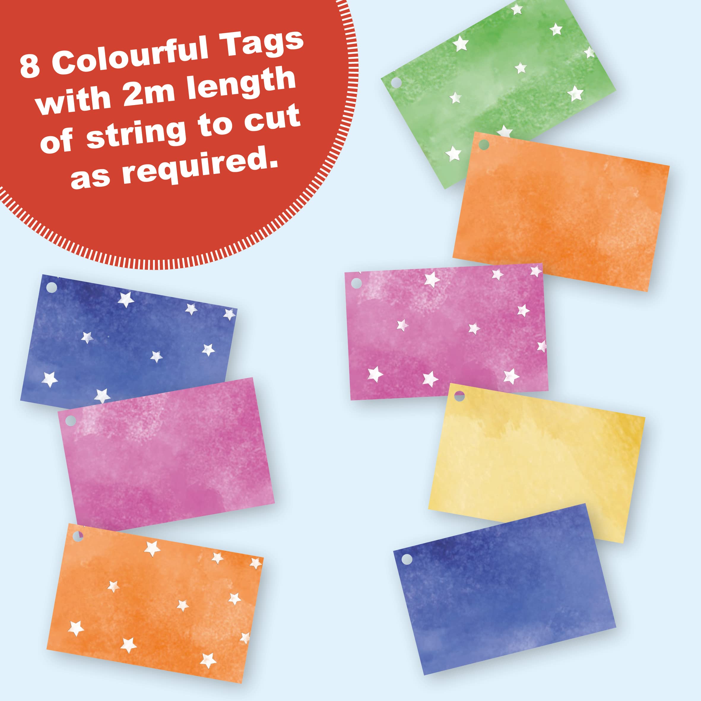 Colourful Gift Wrap. Stars & Stripes/Dots Twin Design Pack. 8 XL Sheets (50 x 70cm) - Image 2