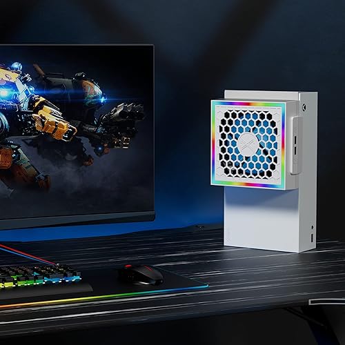 Miniatura 7 de ZAONOOL Ventilador de refrigeración para Xbox Series S con 7 modos de luz LED RGB, accesorios del sistema de refrigeración del ventilador con 3