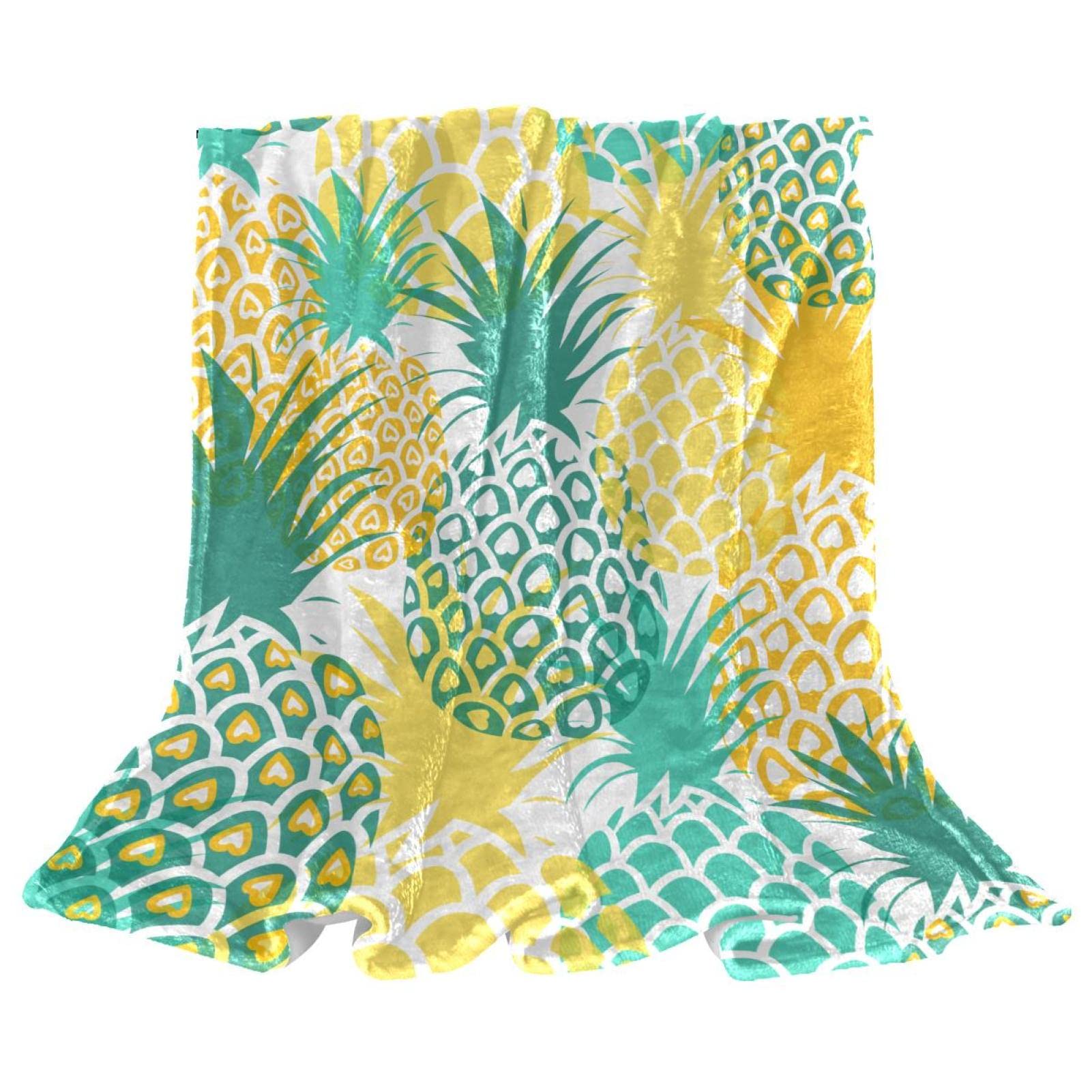 Couvre-lit moelleux doux ananas TBOUOBT pour chambre enfant colorée