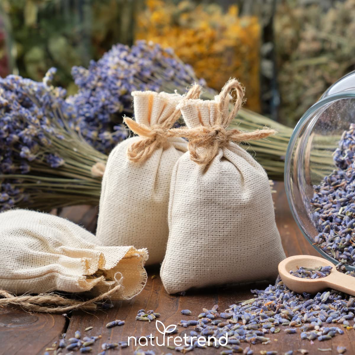 naturetrend Fiori di lavanda essiccati, 1 kg – lavanda francese della Provenza, nuovo raccolto, profumo intenso e bluastro, per cuscini profumati, profumo potpourri