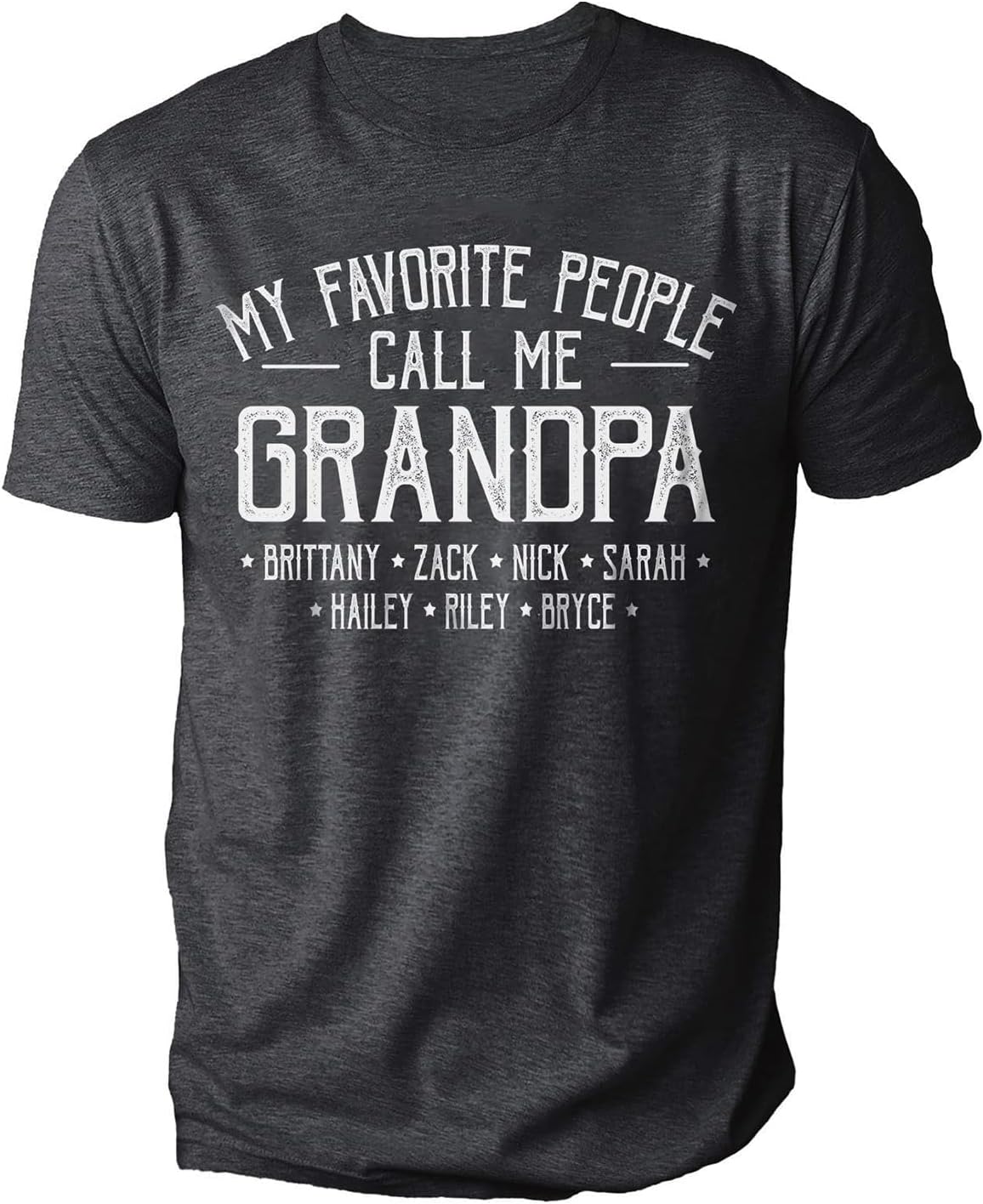 IZIPOD-Personalized Grandpa Kids Name T-Shirt for Men, Custom New Grandpa Idea Birthday Christmas for Him