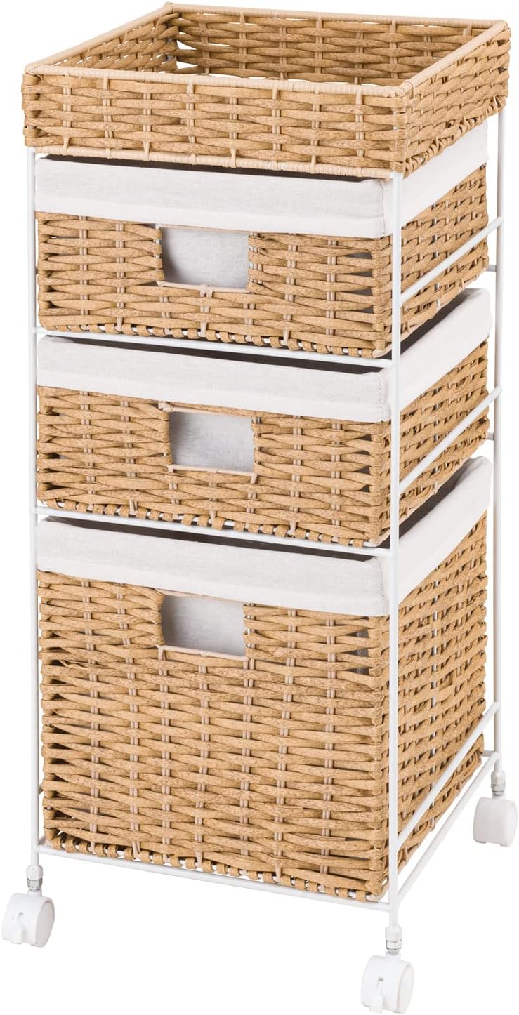 アラログ 天然ラタン チェスト 蓋付きバスケット インテリアバスケット