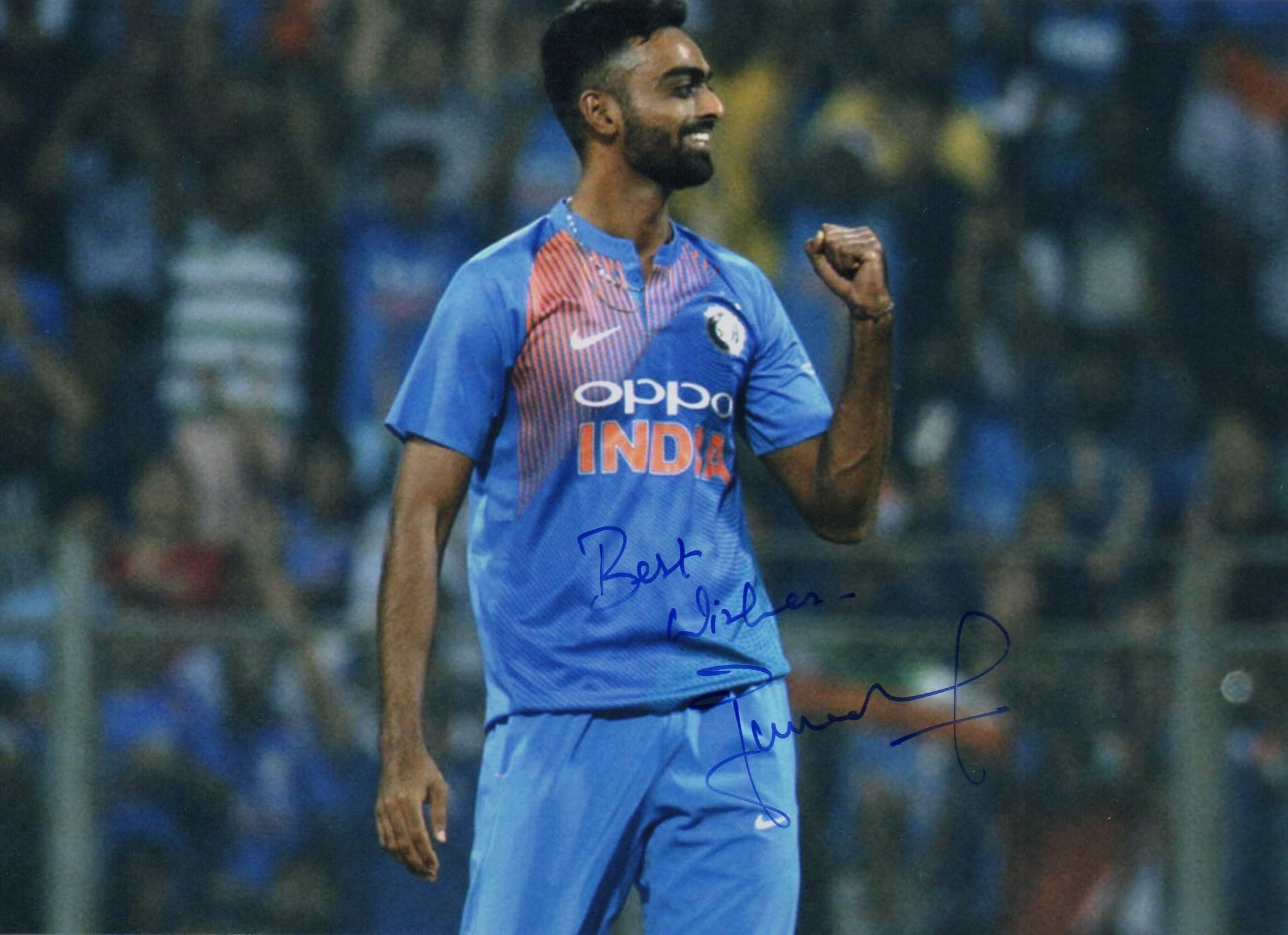 5x7 Inches Original Autographed Photo of Indian Cricketer Jaydev Unadkat-image-38