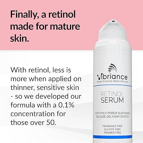 Miniatura 2 de Vibriance Suero de retinol para la cara, reduce la apariencia de arrugas profundas y poros grandes, mejora el tono, mejora la tez, crema de noche