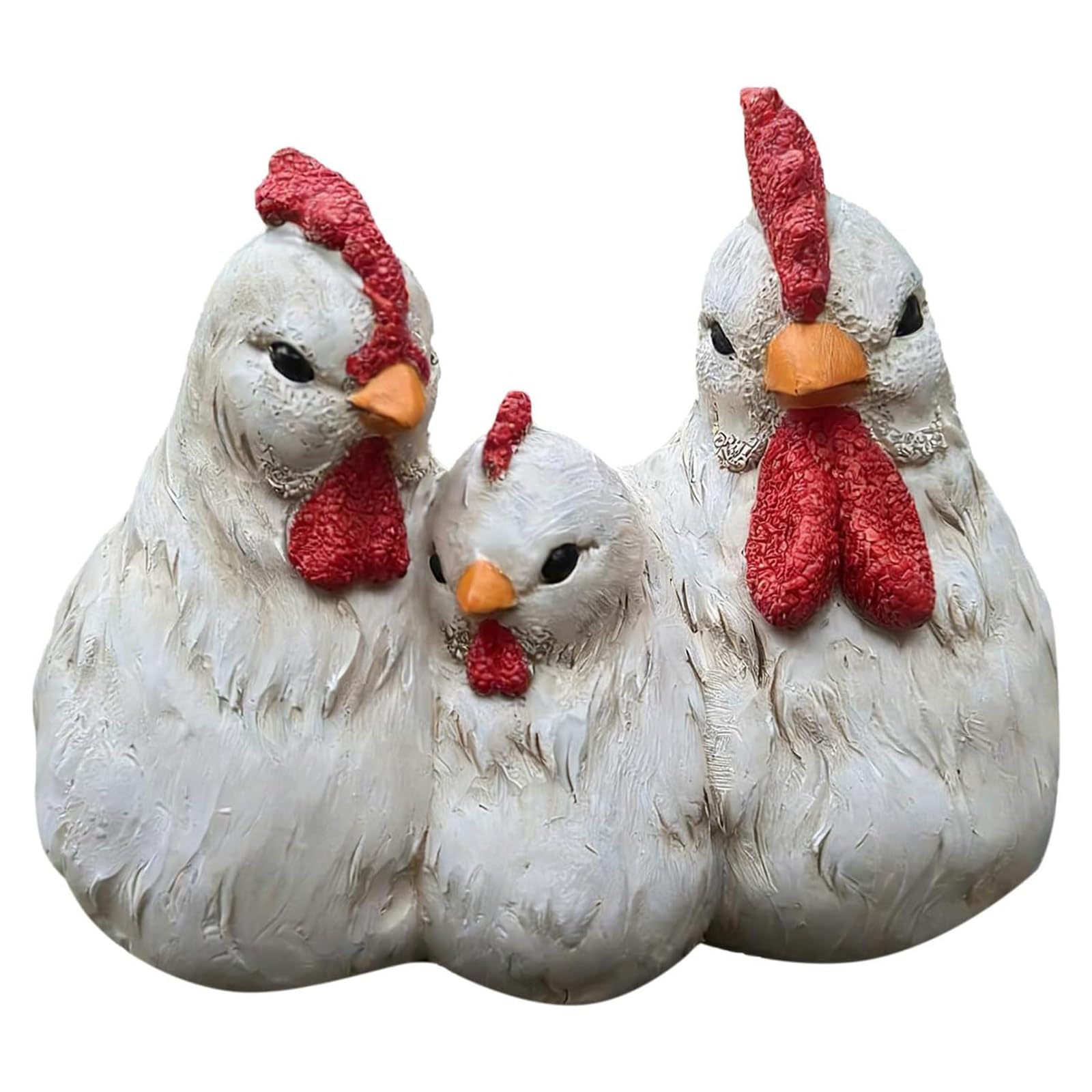 Msioytog A Playful Rooster Nd Hens Shape Resin Planter Container Suitable For Growing Succulents Or Decorating Shelves Nd Desktops Desktop Flower Pots