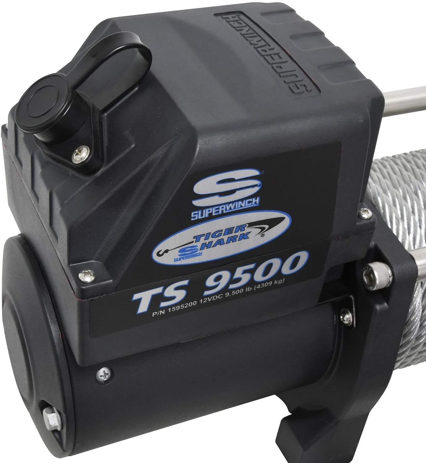 Superwinch 1595200 Tiger Shark 9.5, 12 VDC winch, 9,500 lb/4,309 kg capacity with roller fairlead