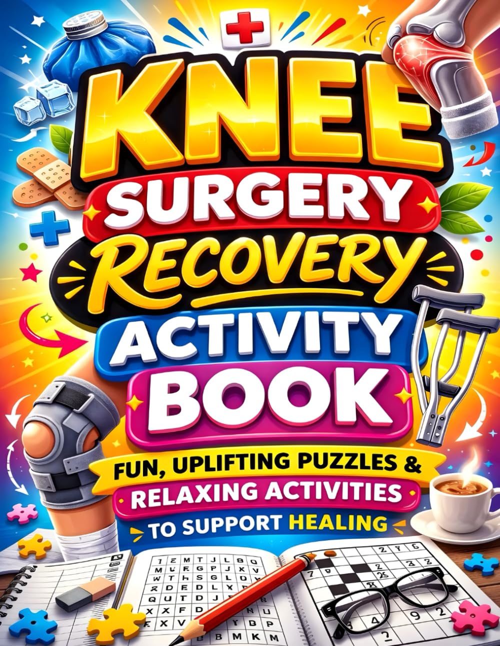 Knee Surgery Recovery Activity Book: Large Print Puzzles, Games & Relaxing Activities to Support Healing, Reduce Boredom & Keep Your Mind Active During Recovery