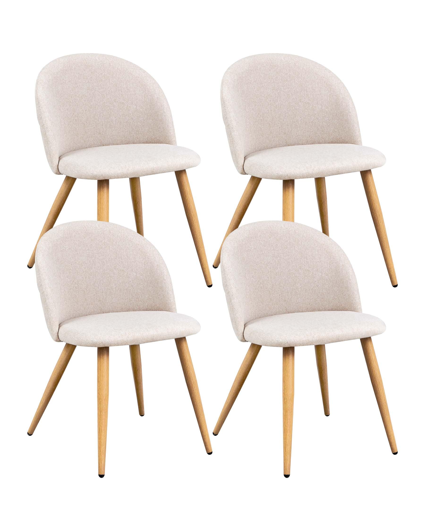 Lot de 4 chaises de Salle à Manger Beige Chaise Salle a Manger Lot de 4 Chaise scandinave chaises Salle Manger Chaise Cuisine lot 4 Fauteuil Salle a Manger Pieds métal Aspect chêne