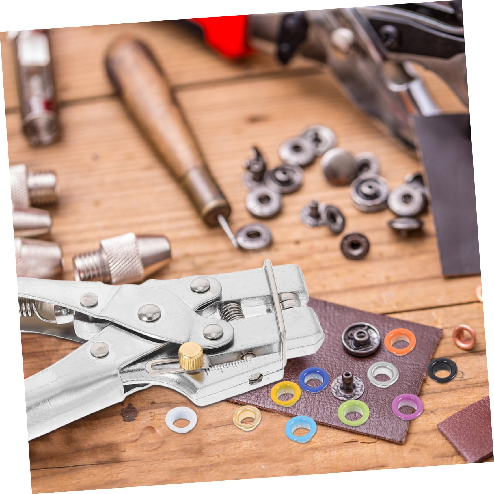 LIFKOME Kit di Pinza per Occhielli in Ferro, con Scatola di Conservazione, Design Leggero e Portatile, per Teloni e Striscioni