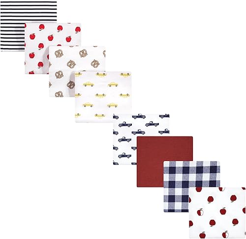 Miniatura 3 de Hudson Baby Mantas unisex de franela de algodón para bebé, 8 piezas, talla única