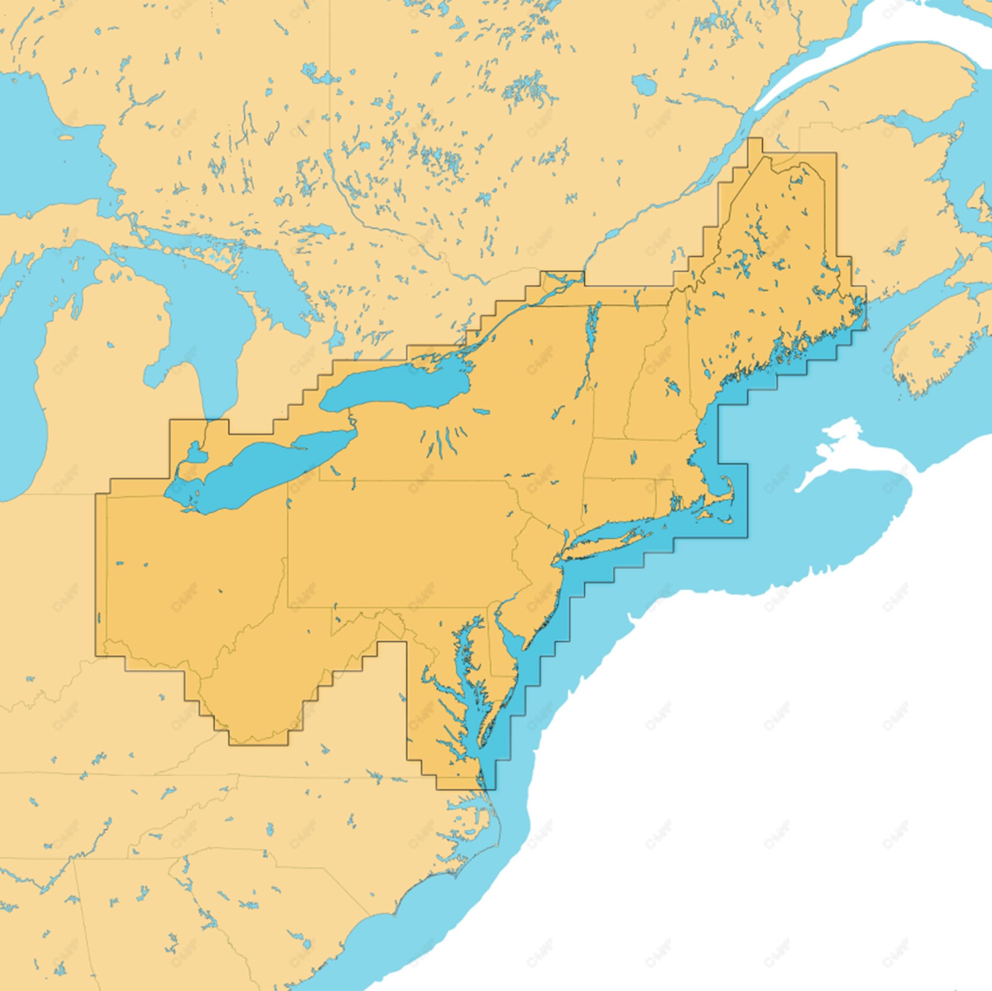 C-MAP Reveal X - US Lakes North East, Map Card for Marine GPS chartplotters