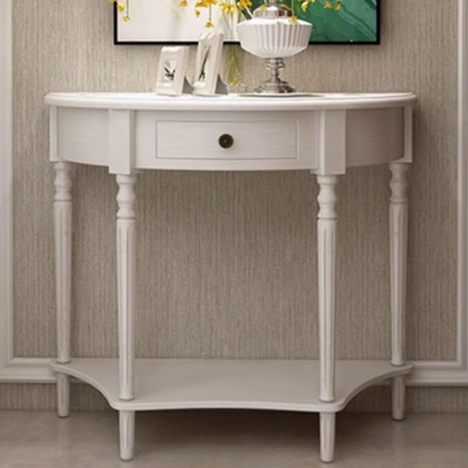 Console Rustique en Bois avec Tiroirs