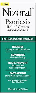 Nizoral Psoriasis Relief Cream- Relieves Itching, Irritation & Redness and Controls Flaking and Scaling with Maximum Strength Medicine (Salicylic Acid 3%), 4 Fl Oz