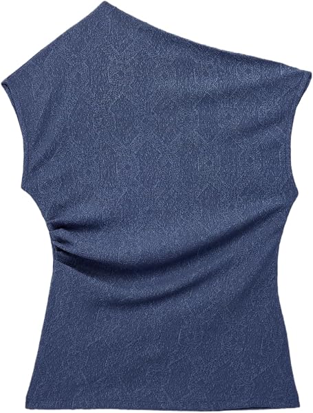Koton Asimetrik Yaka Kolsuz Drape Detaylı Bluz