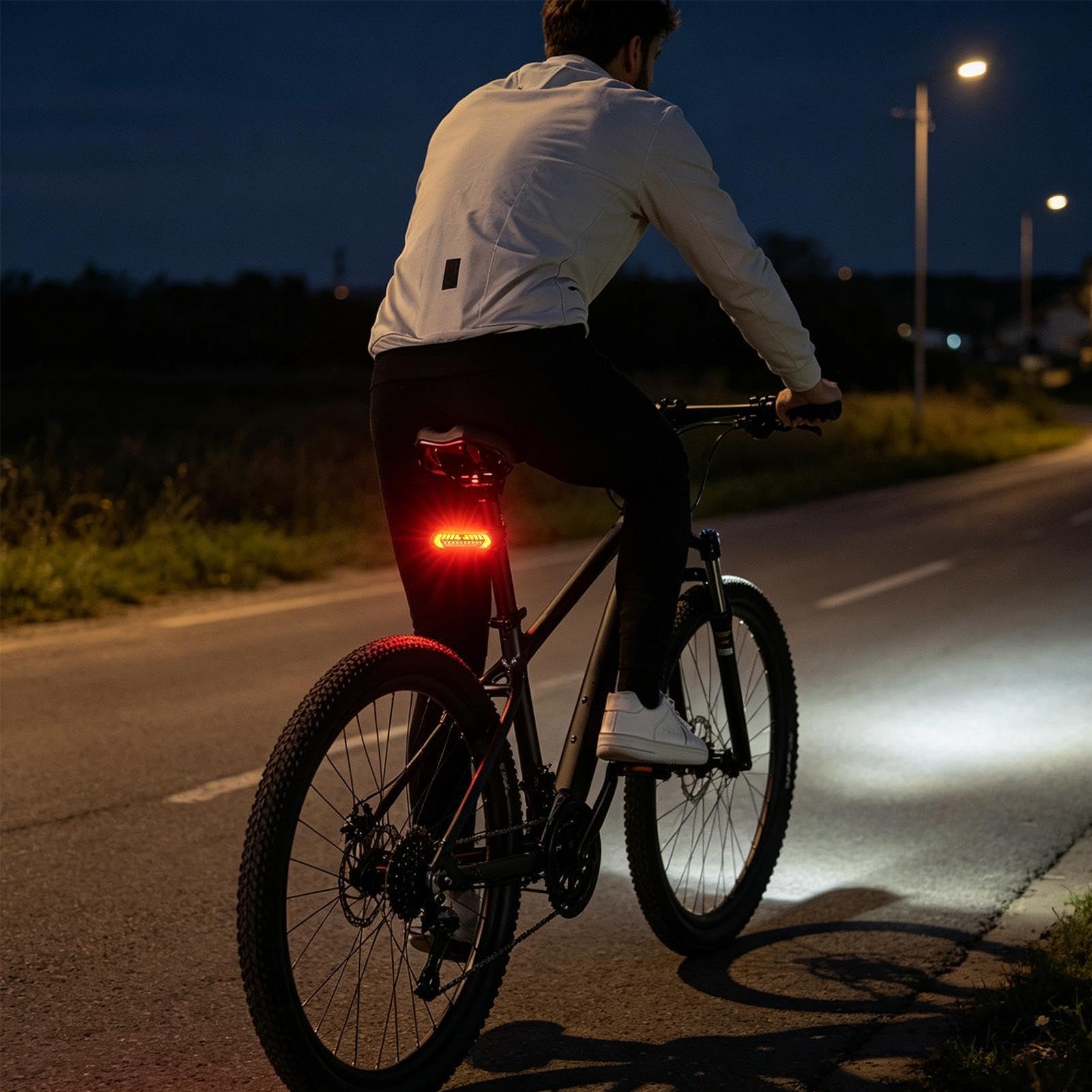Luz De Freno De Bici Lámpara Trasera LED Inteligente con Control Remoto de