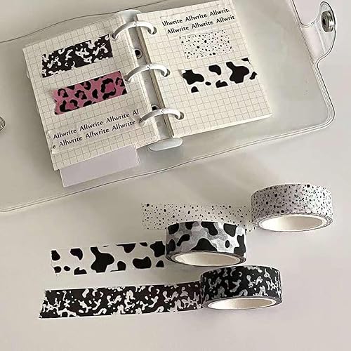 Miniatura 4 de 4 rollos de cintas Washi con estampado de animales, cinta adhesiva de vaca y leopardo, cintas de papel decorativas, cintas de papel para álbumes de