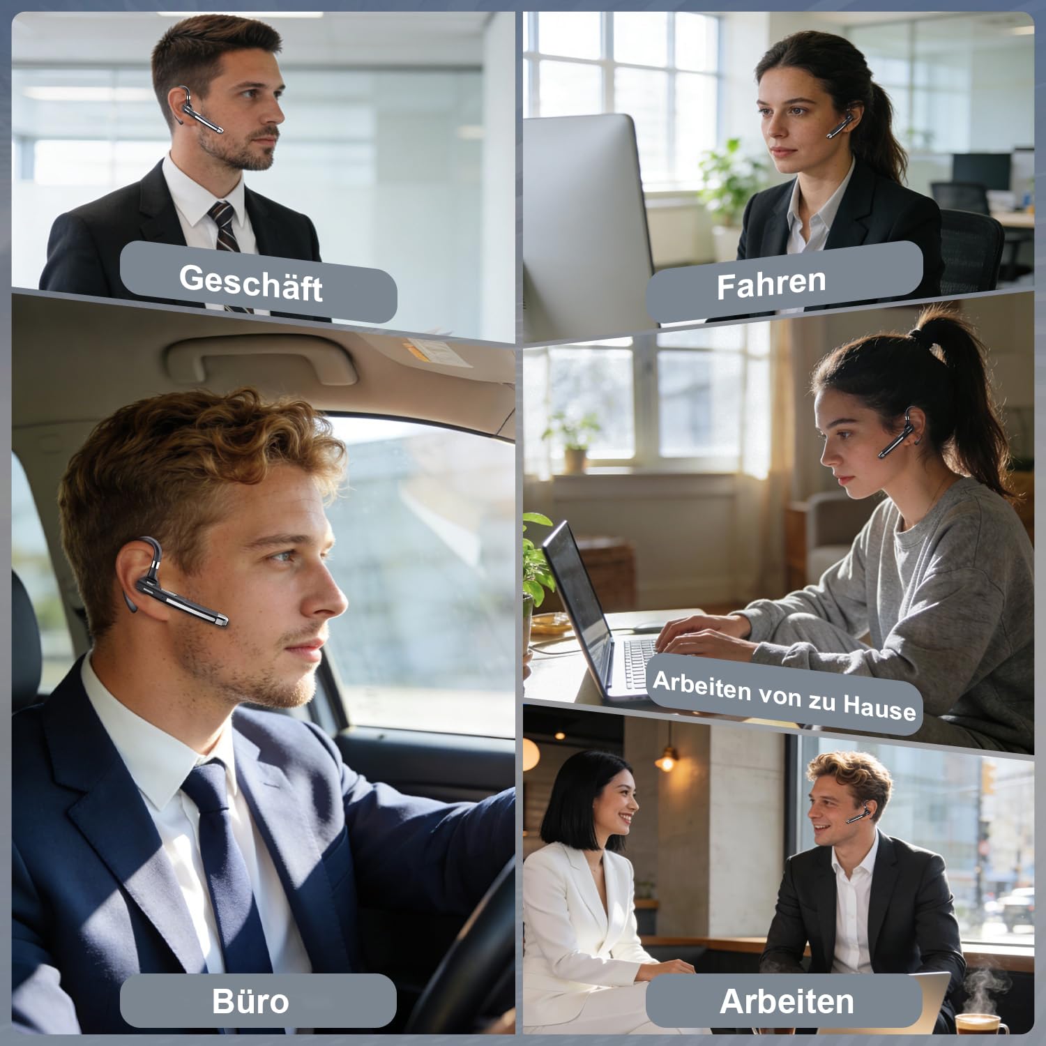 Auriculares Bluetooth 5. 4 CVC8.0 con cancelación de ruido, auriculares inalámbricos de 100 horas, con doble micrófono, caja de carga LED, conexión de dos dispositivos, manos libres, auriculares para