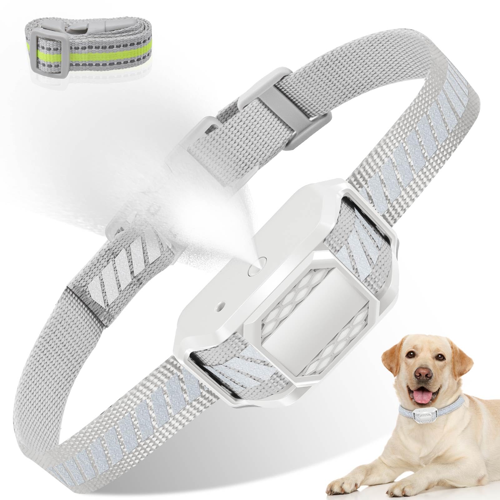 Citronella Bark Collar [No Spray Refill] Spray Dog Training Collar, Safer Citronella Dog Bark Collars, Humane Spray Bark for L/M/S Dogs IP65 Waterproof Dog Spray Bark Collar (Grey)