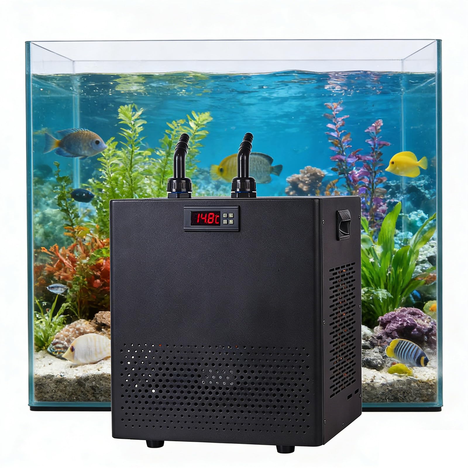 100L/160L/300L Enfriador para acuarios, Aquarium Chiller, Temperatura Ajustable 5-40°C, Pantalla LCD Táctil, para acuarios domésticos, acuicultura y maricultura 160L(42gal)