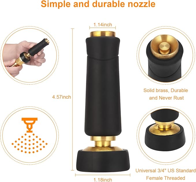 The Expandable Metal Garden Hose 50 FT is made from 304 stainless steel, making it durable and resistant to corrosion. This garden hose is designed to expand to 50 feet in length when filled with water and contract to a compact size for easy storage when not in use. The metal construction also prevents the hose from kinking, ensuring a smooth and continuous flow of water.