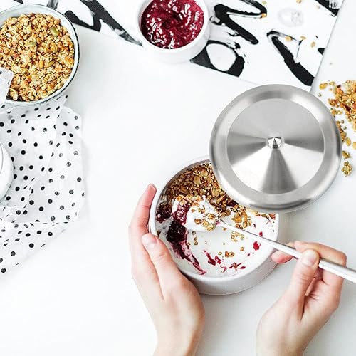 Miniatura 4 de Cabilock 4 tapas de taza de acero inoxidable - Tapas de taza de bebida a prueba (plateado)