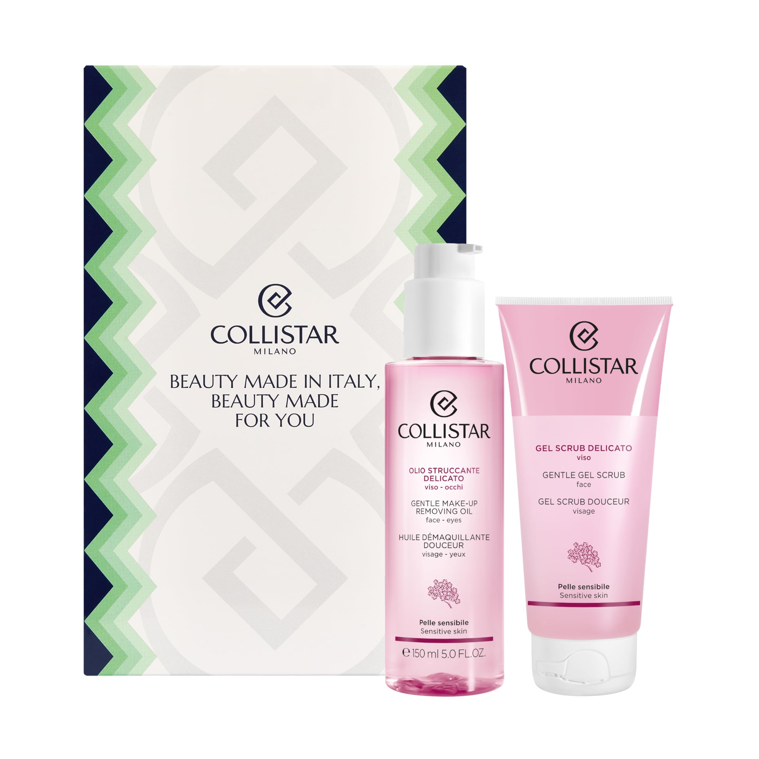 Collistar Cofanetto Regalo Detersione Delicata, Olio Struccante 150ml + Gel Scrub Viso 100ml, Rimuove Make-up Waterproof, Esfoliante Delicato, Pelle Sensibile, Made in Italy