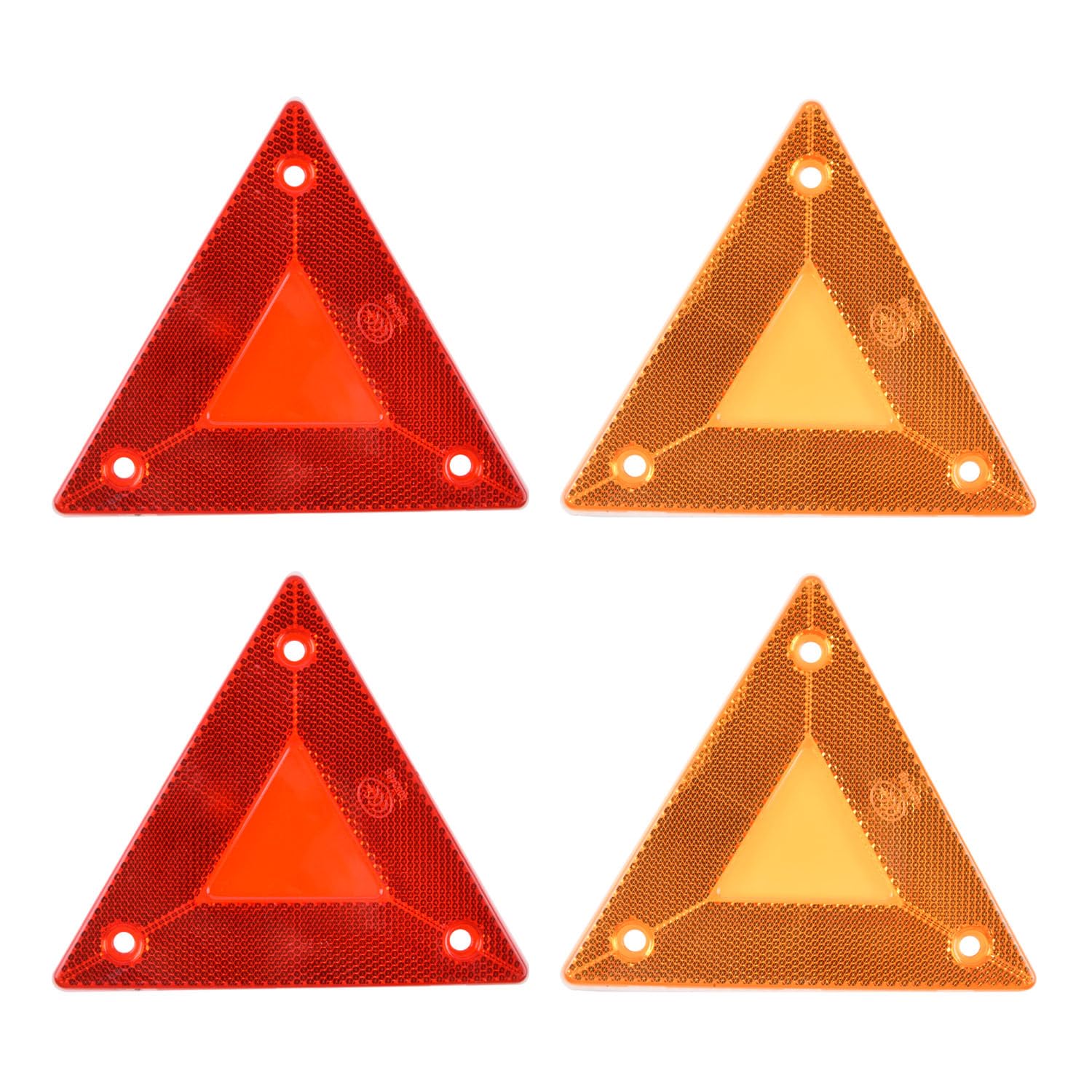 Triangolo di Sicurezza 2 Pezzi Catarifrangenti Posteriori Rossi triangolari Riflettenti per Pali di Sicurezza a Vite Triangolo Auto(A)