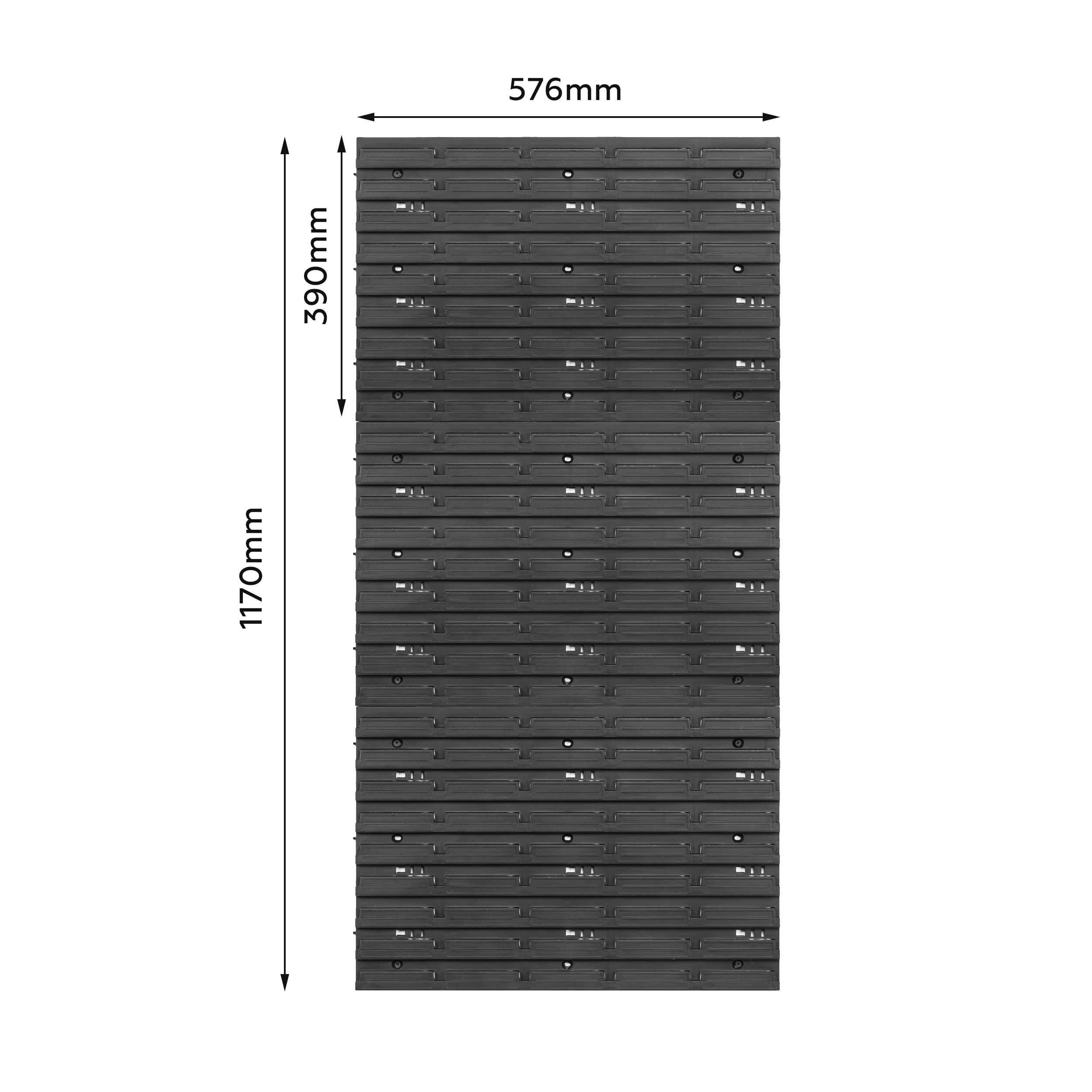 SimpleThing Sistema de almacenamiento para taller, 57 x 116 cm, 54 unidades, estantería de pared con cajas apilables, placas de pared extrafuertes, estantería para herramientas, estantería de