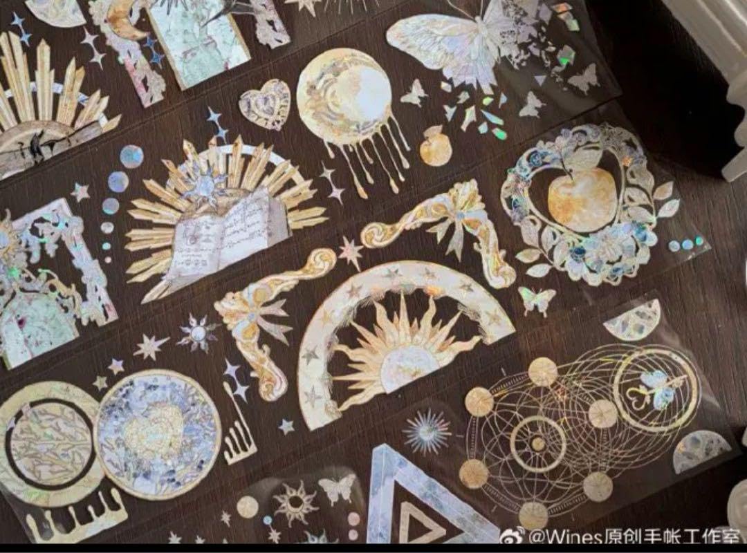 Amazon.co.jp: NO.775 海外マステ PET 太陽 クリスタル りんご 蝶