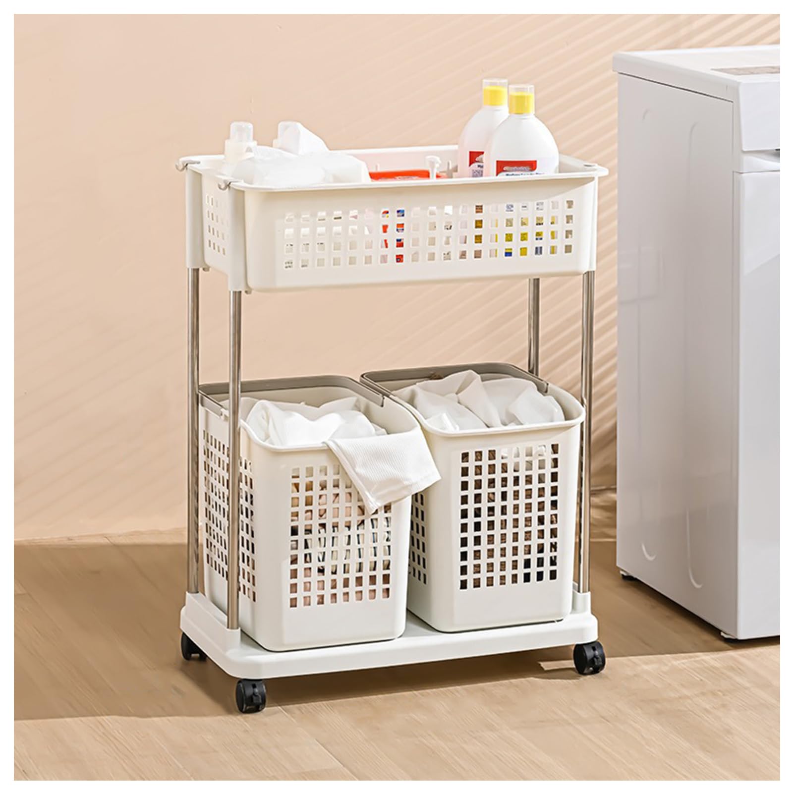 Bathroom Dirty Clothes Basket, Multi-Layer Storage Basket, Household Multi-Function Dirty Clothes Basket