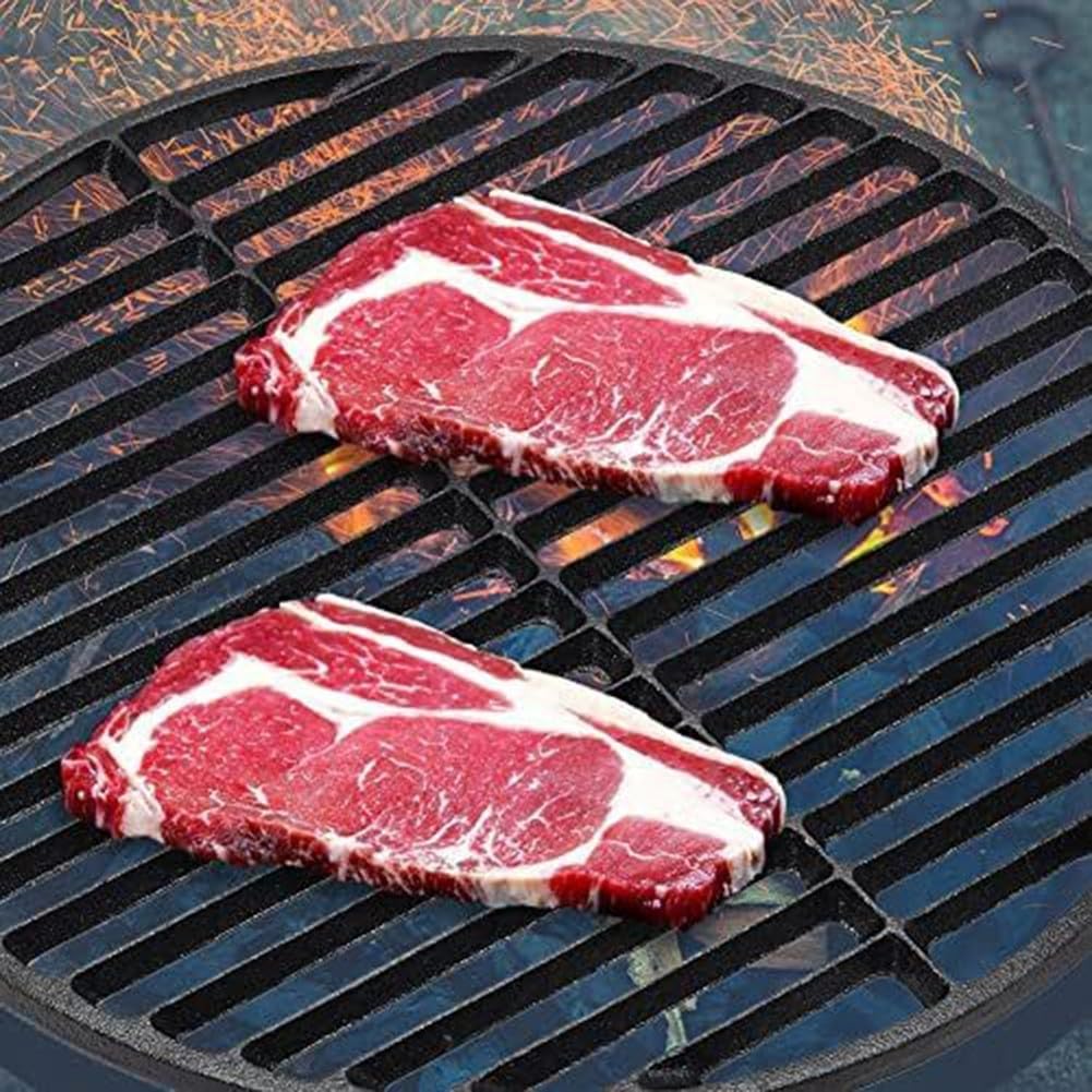 Heavy Du Czarny żeliwny ruszt do grillowania, 25 cm, okrągła kratka do grillowania Chal, solidny stojak do pieczenia mięsa, idealne akcesorium do gotowania na świeżym powietrzu