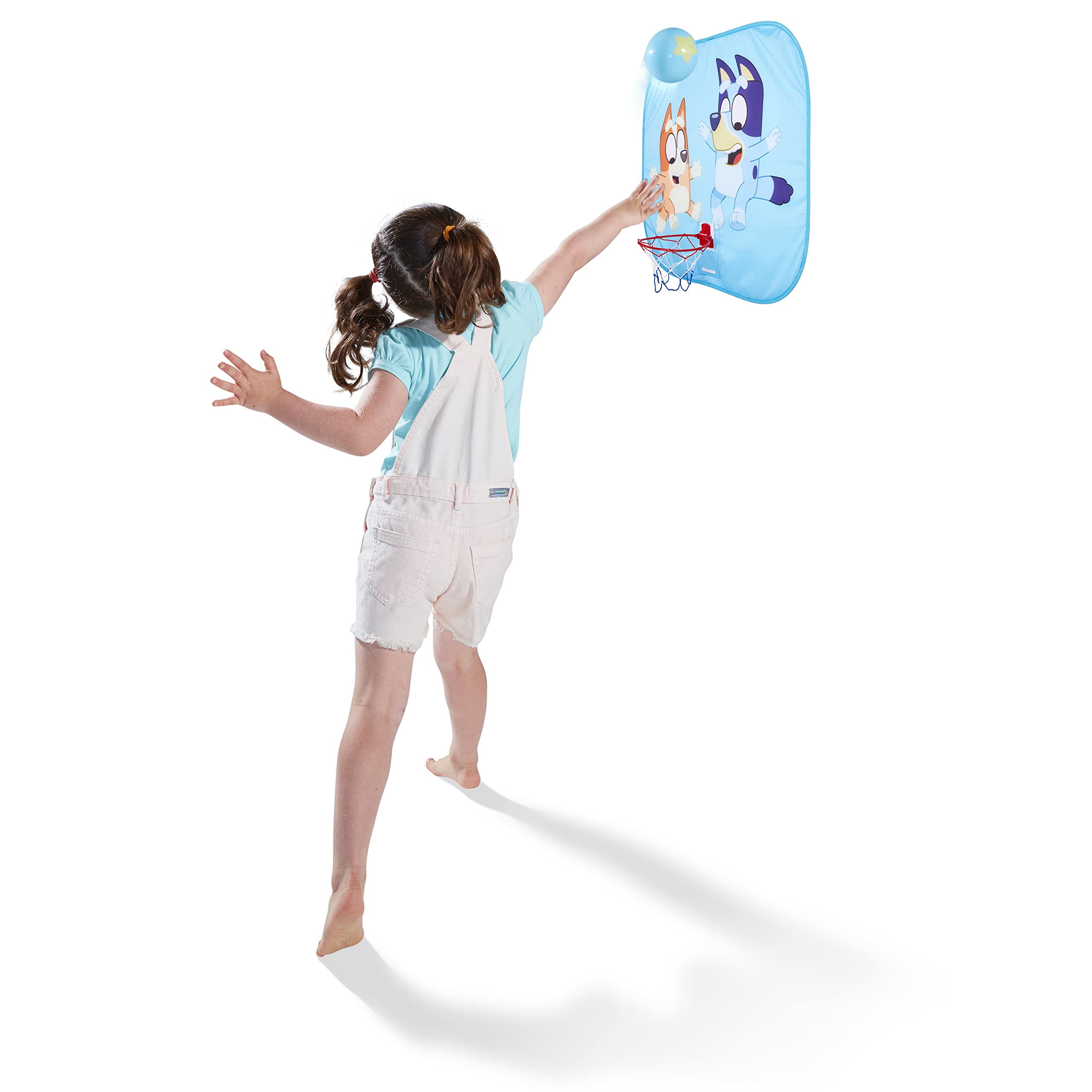 Bluey Juego de Aros de Baloncesto para niños con Baloncesto Inflable para Uso en Interiores y Exteriores
