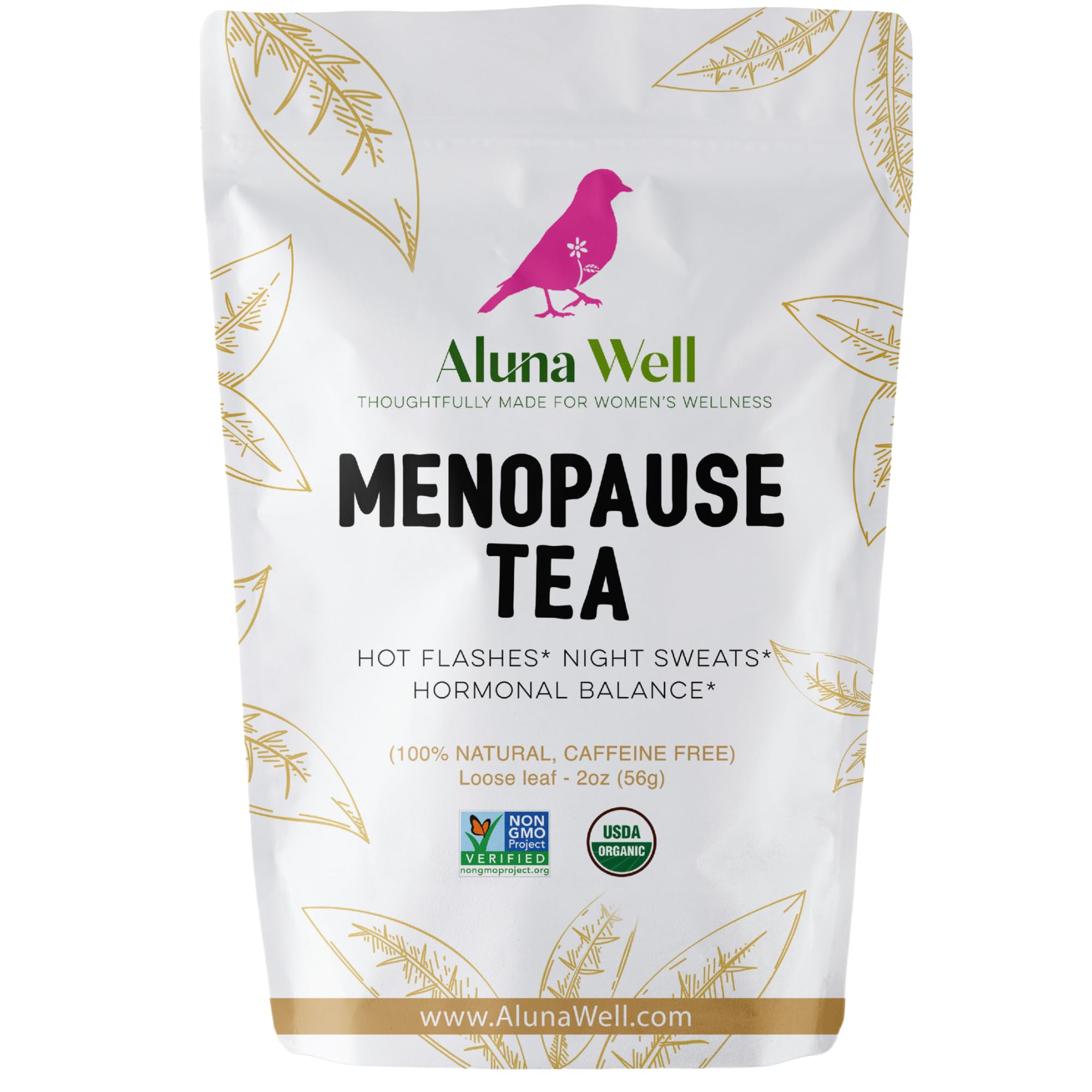 Menopause Tea – Supports Hormonal Balance, Hot Flashes, Night Sweats for Women - Herbal Blend with Black Cohosh, Chasteberry, Sage, and Red Clover –