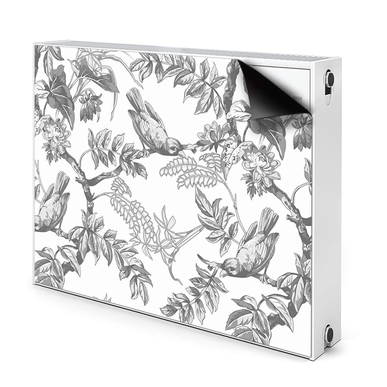 Cache aération magnétique 100x60cm et tapis décoratif blanc pour radiateur plat