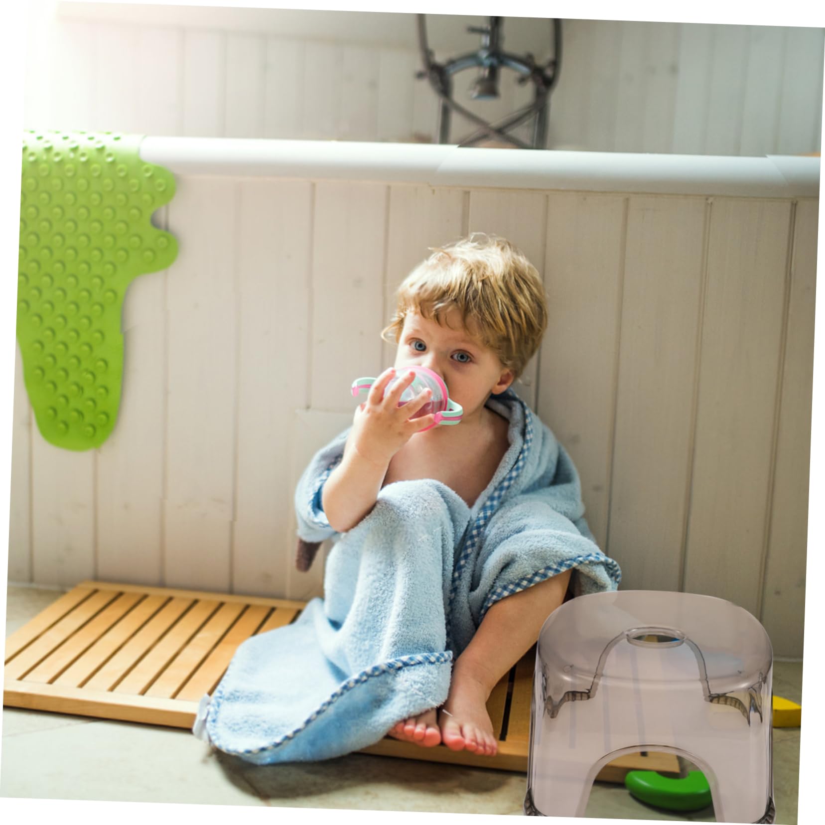 Mikinona 2 Pezzi Sgabello da Bagno in Plastica per Bambini, Struttura Stabile e Leggera, per Soggiorno e Piccoli Angoli, Uso Quotidiano