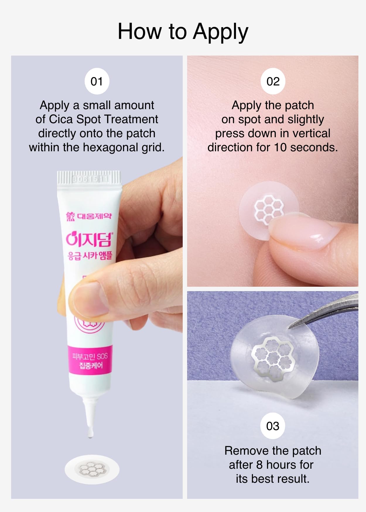 EasyDerm Quick Calming Magnezowe plastry – hydrokoloidowe leczenie trądziku zawiera pęsetę i ampułkę, 10 plastrów, naklejkę na pryszcze, wyprodukowane przez Daewoong Pharmaceutical