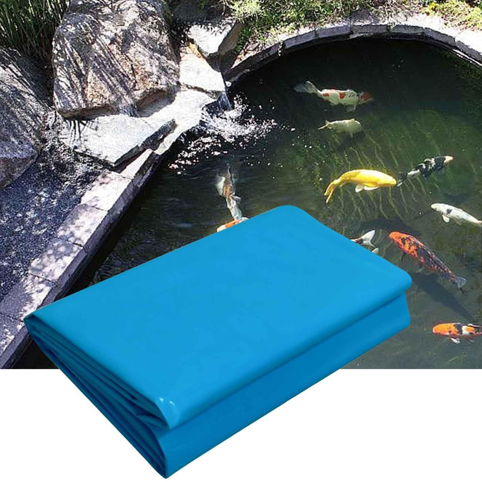 DMCHENGMA Heavy Duty Blue Pool Lining 0.16mm - Flexible HDPE Pond Membrane Tear Resistant & Impermeable Film for Large Fish Garden Ponds(10x15m(32.8x49.2ft))