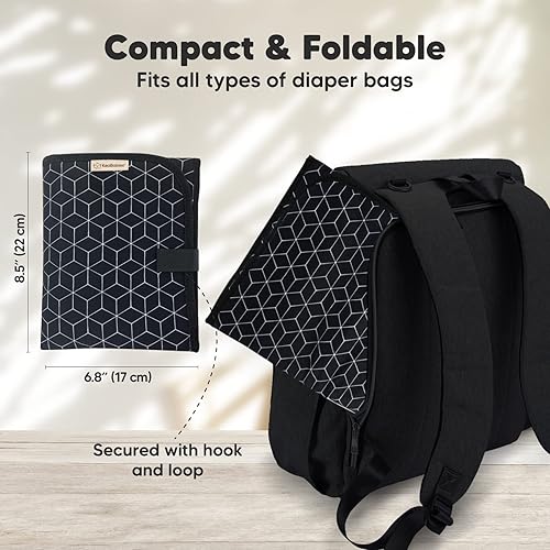 Miniatura 2 de KeaBabies Cambiador de pañales portátil y organizador de pañales para bebé, tapete cambiador plegable impermeable para bebés, organizador grande