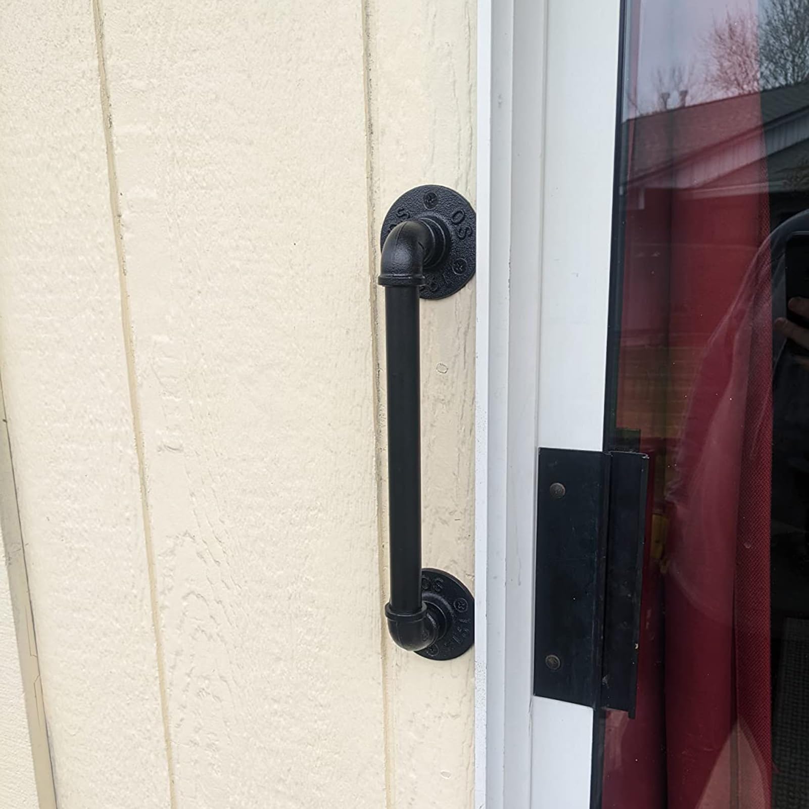 Poignée de porte extérieure en fer forgé haut de gamme finition noire