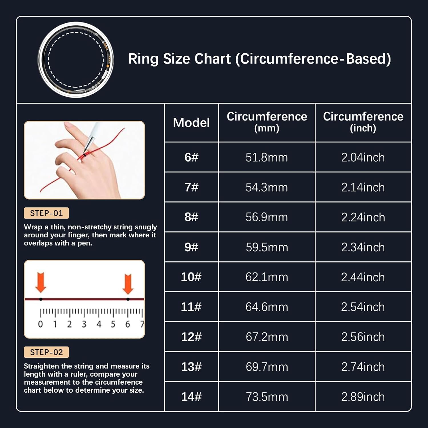 Smart Rings Bague de fitness pour homme et femme avec fréquence cardiaque, oxygène dans le sang, HRV, stress, suivi du sommeil, suivi de pas, sans frais d'abonnement, bague intelligente étanche LP68
