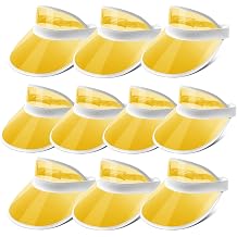 Ultrafun Unisex Candy Color Sun Visors Hats Plastic Clear UV Protection Cap for Sports Outdoor Activities