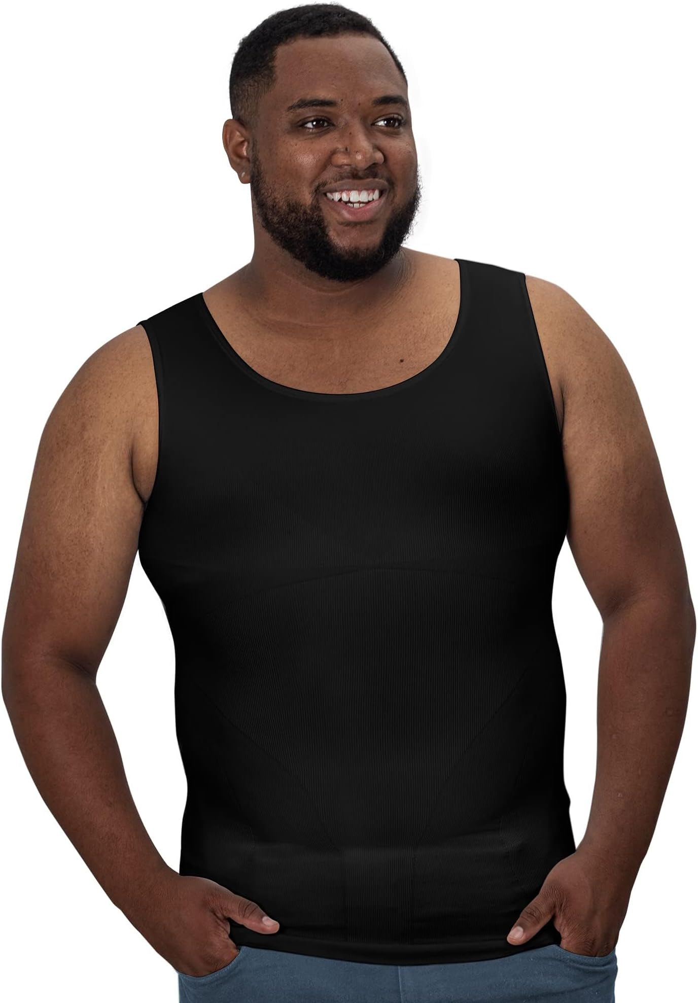 Gynecomastia Compression Shirts for Men - Sleeveless Slimming Undershirts Tummy Control and Body Shaper Tank Top
