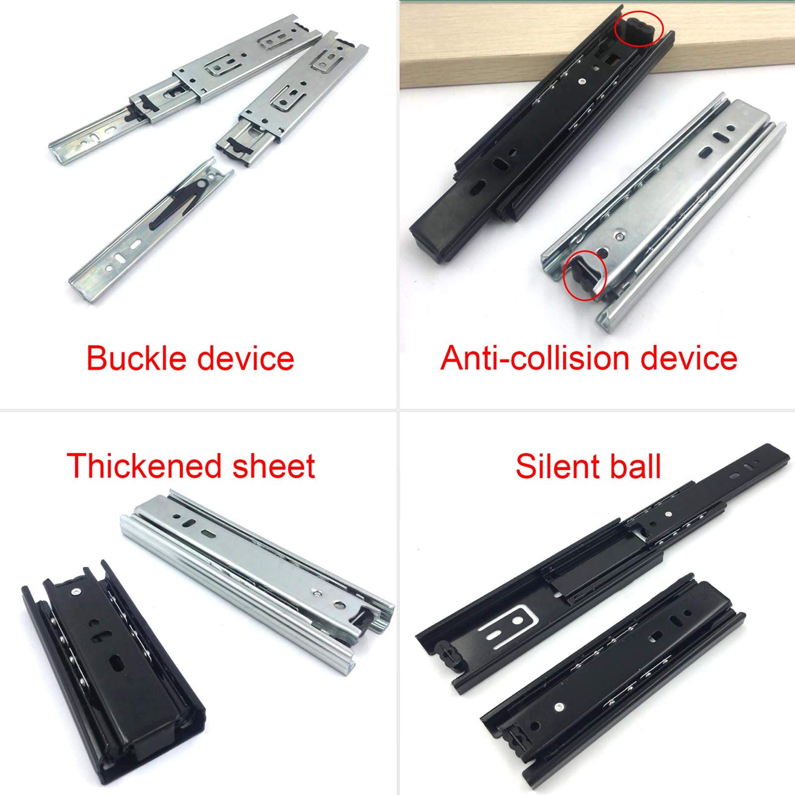 Guide Per Cassetti Corte - Set Da 2 Pezzi - Estrazione Totale Per Mobili Cucina E Armadi - 4/6/8 Pollici - Foto 9