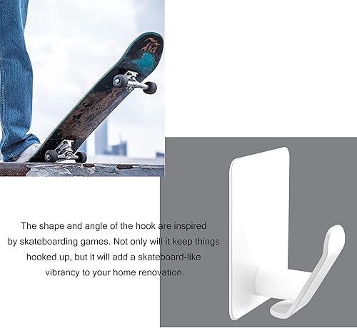 Miniatura 4 de Taozun Ganchos adhesivos para colgar ganchos blancos autoadhesivos, paquete de 4 ganchos de acero inoxidable para toallas de baño, montaje en pared