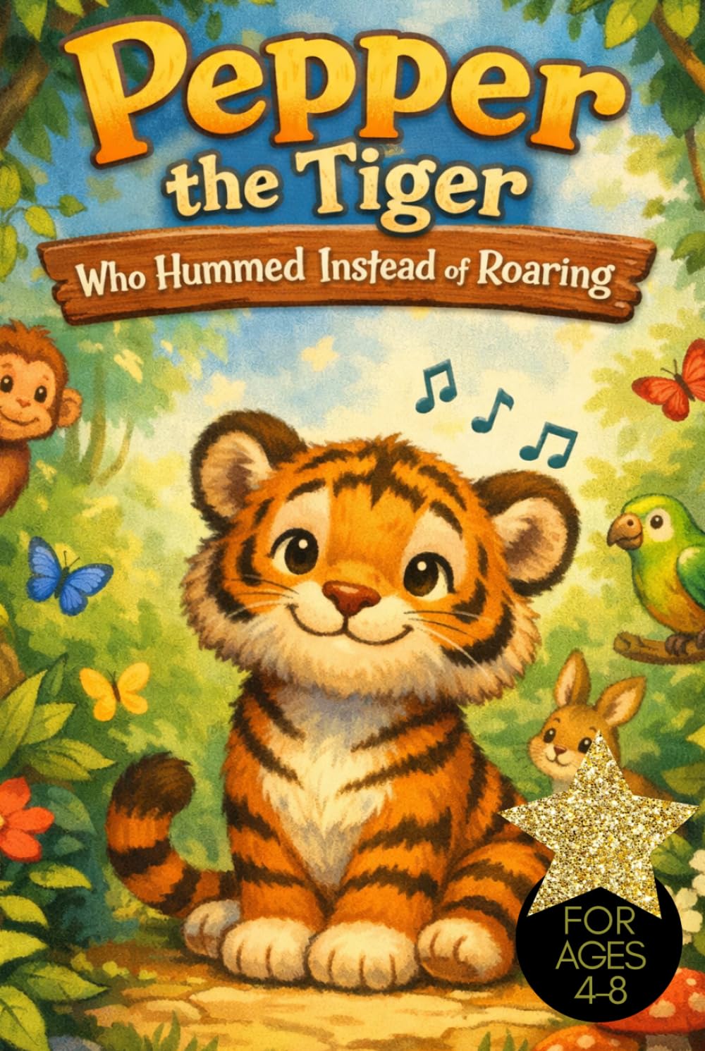 Pepper the Tiger Who Hummed Instead of Roaring!: A Playful Jungle Story About Being Brave, Believing in Yourself, and Letting Your Roar Shine!, courage, kindness, tiger lover gifts, wildlife animals