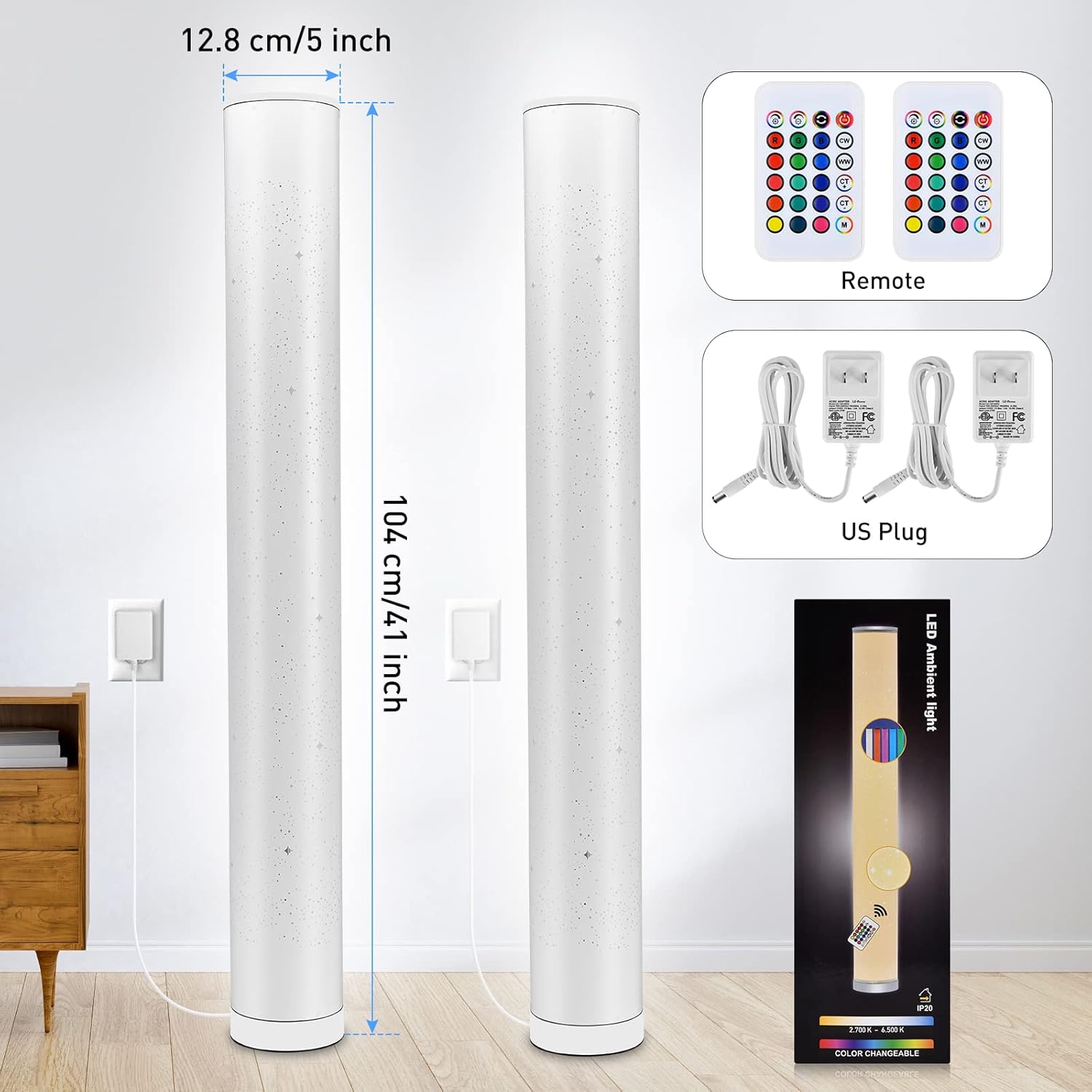 Buy 2 Pack Rgb Color Changing Led Floor Lamp With Remote For Living Room Modern Cool White And Warm White Dimmiable Floor Lamps For Bedroom Decor Online At Lowest Price In