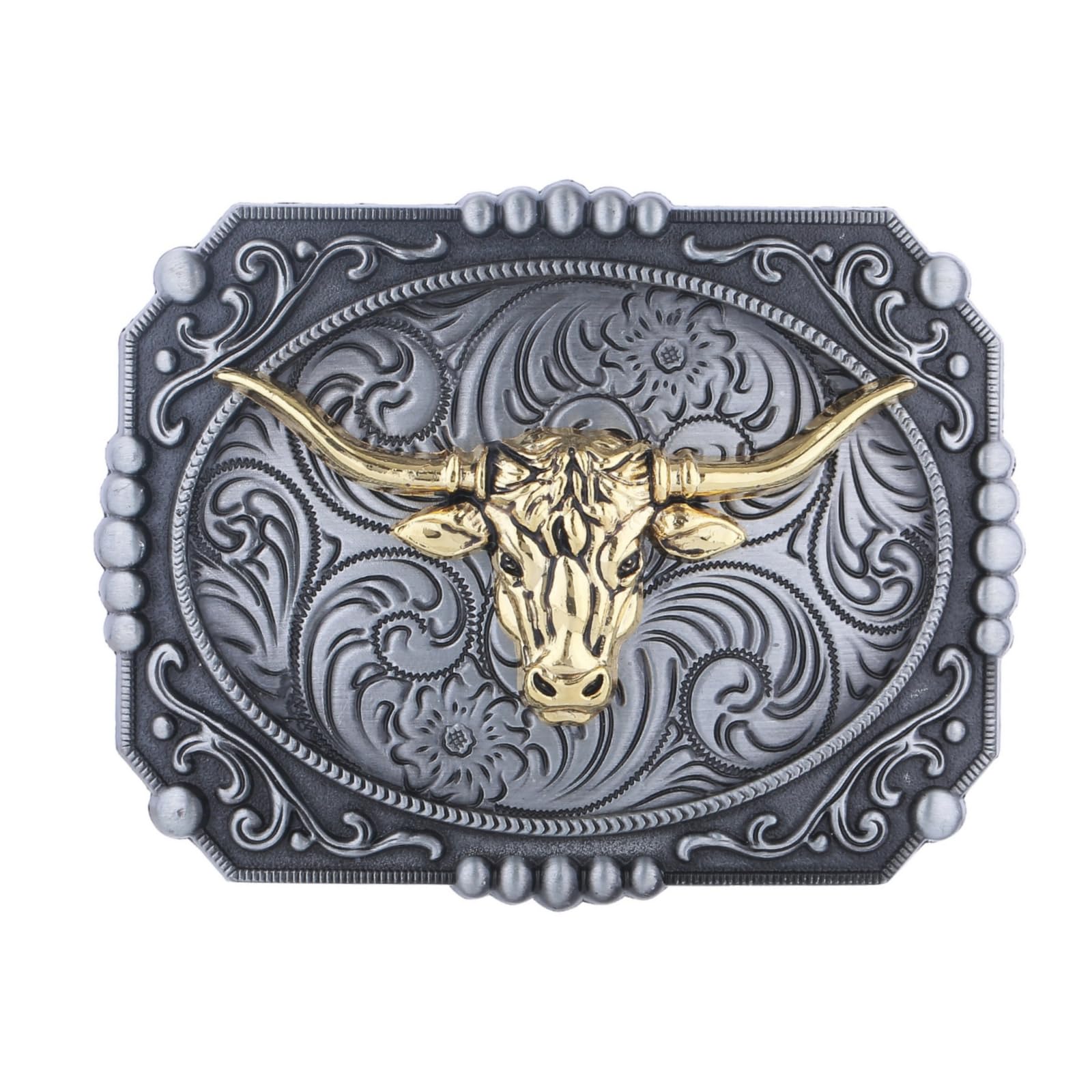 Turquoise Belt Buckle for Men Western Texas Longhorn Bull Rodeo Belt Buckle American Cowboy Chic Gift