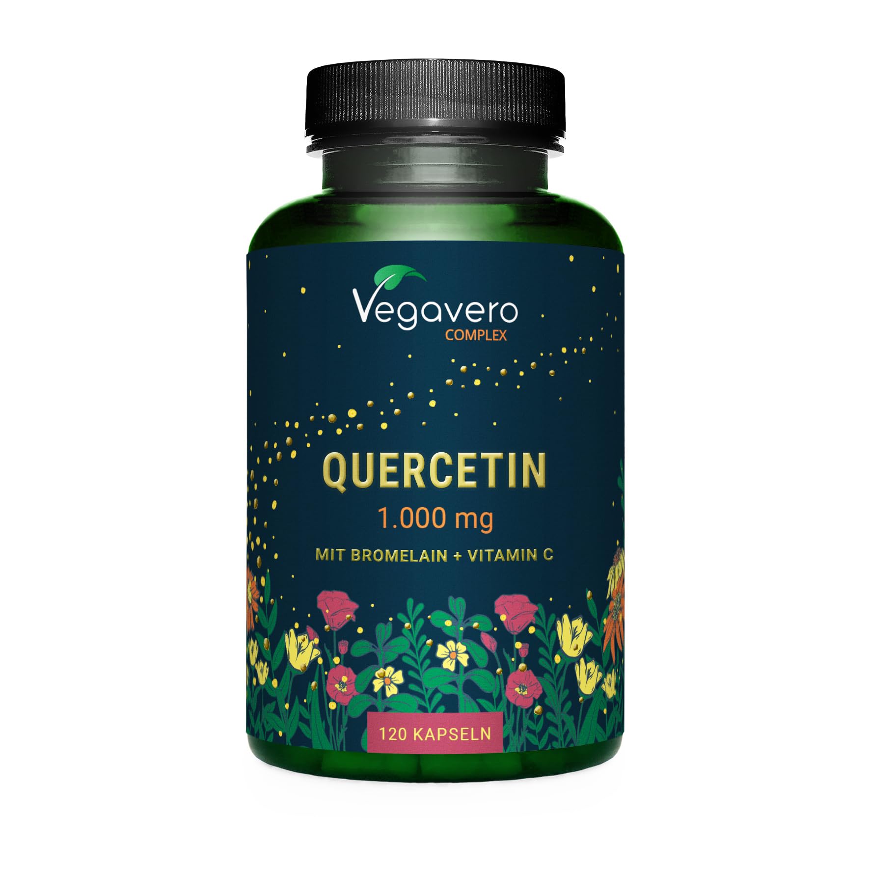 Quercetina Complex | 1000mg | Sophora Japonica | Con Bromelina, Vitamina C e Pepe Nero | Integratore di Flavonoidi | Alto Dosaggio | Vegan | Senza Additivi | Vegavero®
